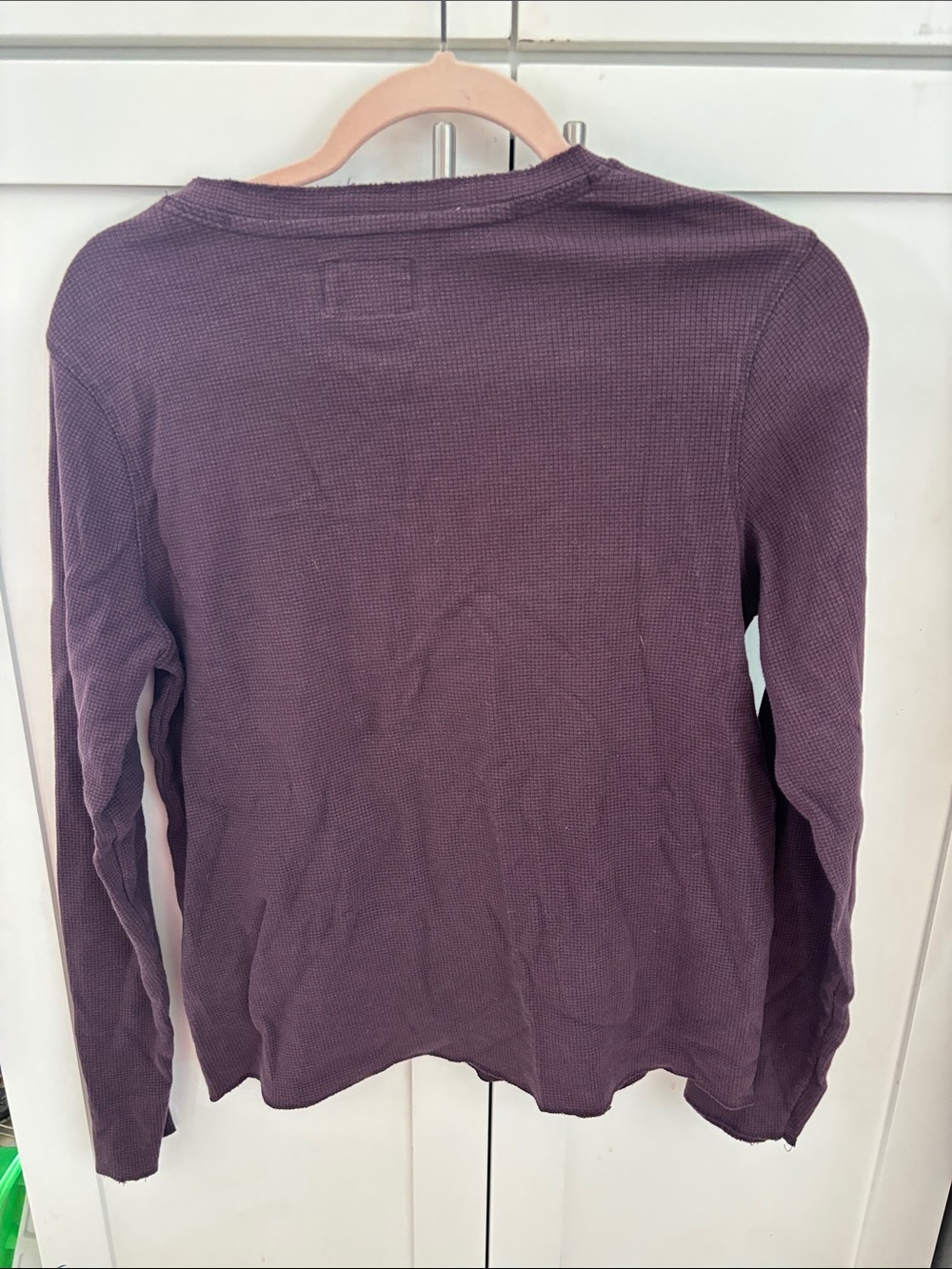 Pact Thermal Waffle Henley Plum Purple Organic Cotton size Small - Picture 2 of 7
